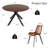 Eilee Wood and Faux Leather Dining Table Set-1334322074-1286767922-1286767920