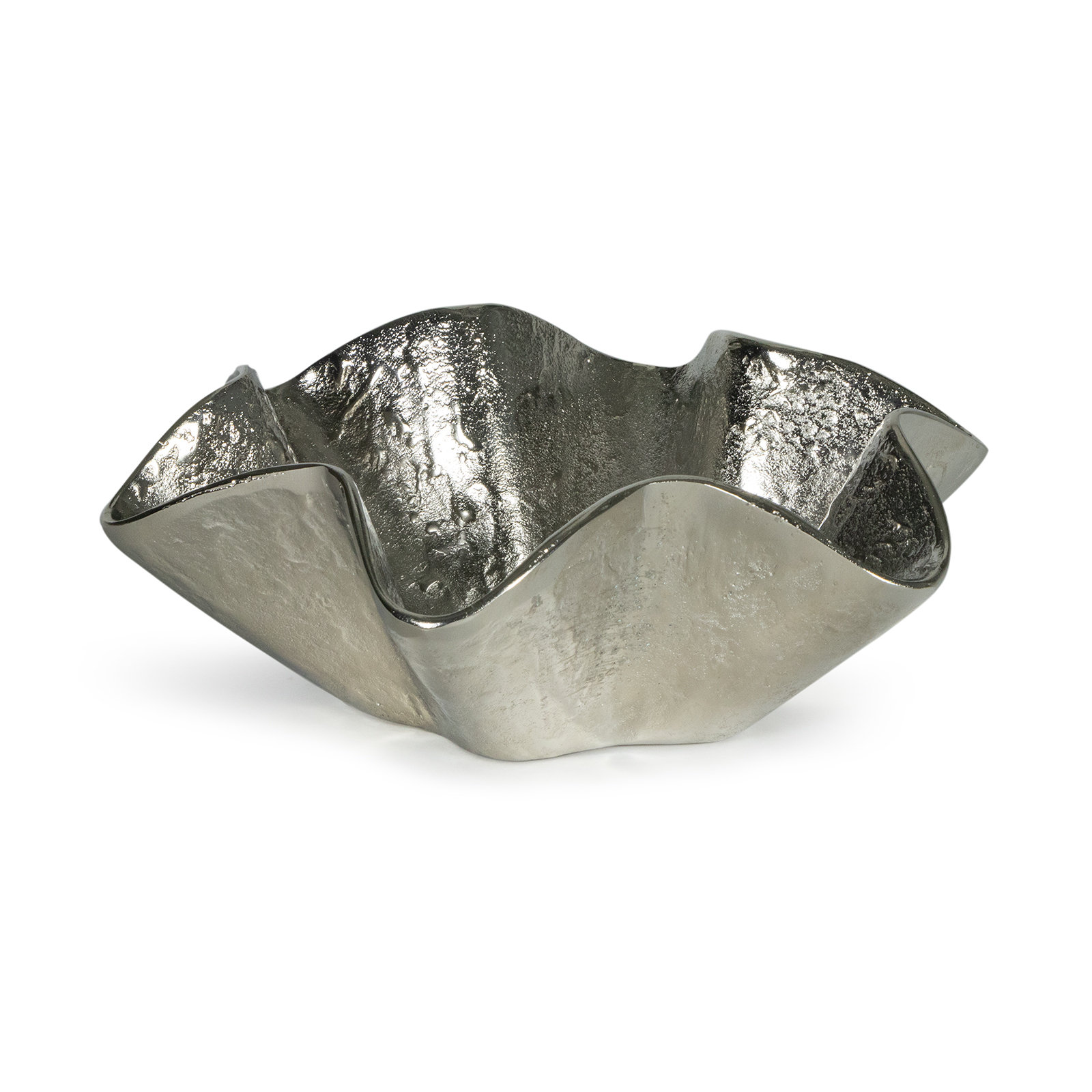 Pedicoat Metal Bowl Small, 4.75" H x 13" W x 13" D, Silver
