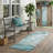 8' Runner Gray and Ivory Abstract Washable Non Skid Indoor Outdoor Runner Rug
