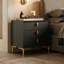 3-Drawer Modern Nightstand With Metal Legs-1204983213