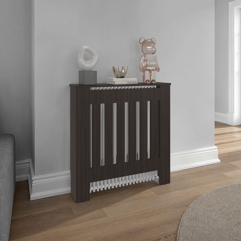 Rio Radiator Cover with Vertical Slats, Freestanding Radiator Cabinet,Walnut, Stained Walnut