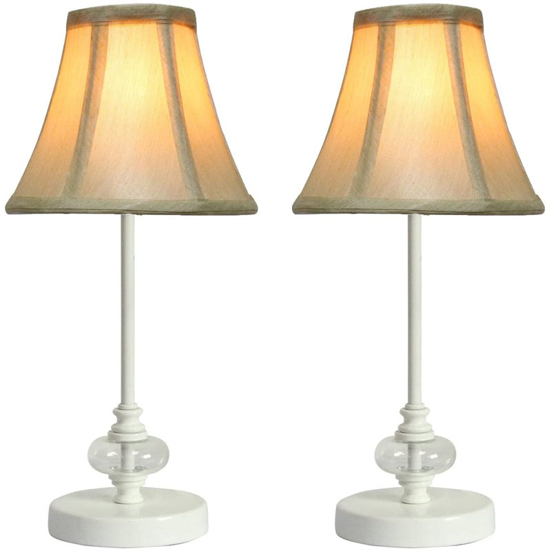 Ensemble de lampe de table 15 "Ayda, Crème, Blanc mat