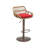 2 Red Adjustable Bar Stools, With Footrest For Kitchen & Dining, Metal Frame, 250Lb Capacity, Linen Upholstered Seating Chair Seat Pad Of 2 Counter Height Strong Base, Cushion-837263199