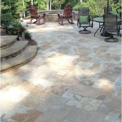 Marzana 16 in. x 24 in. x 1.18 in. Tumbled Travertine Stone Look Paver (2.67sq. ft./unit, 1 Piece)