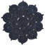 Tapis ovale en jute bleu marine tissé à la machine-101956695