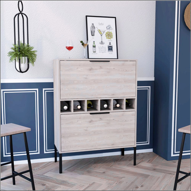 6-Bottle Rectangle Bar Cabinet