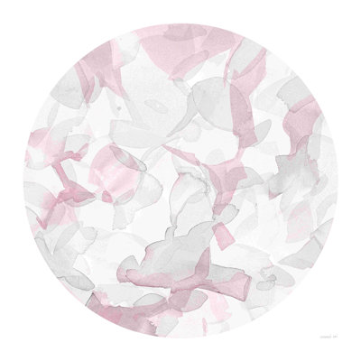 «Leafy Abstract Circle II Blush Gray V2» par Danhui Nai - art textuel sur toile tendue