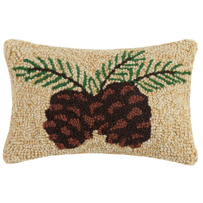 Lodge and Tree Wool Hook Pillow