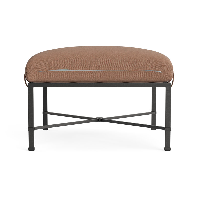 Venetian Outdoor Ottoman, Textured Pewter, Fushion Clay
