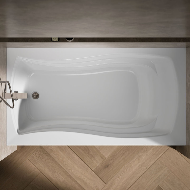 Mariposa Alcove 66" x 36" Soaking Bathtub, Left, White