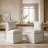 19" Wide Modern Beige Dining Chair With Padded Backrest
