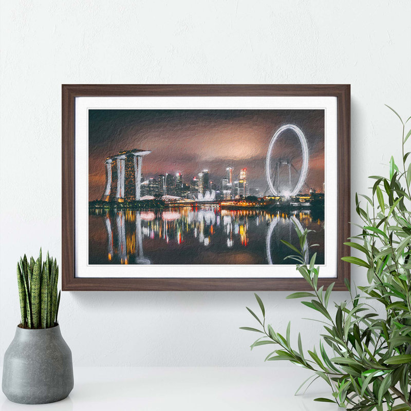 Gardens by the Bay East in Singapore - Framed Print, Walnut Framed, 36cm H x 48cm W x 2cm D