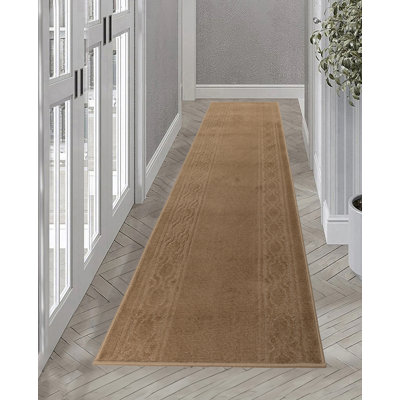 Tapis antidérapant à treillis beige