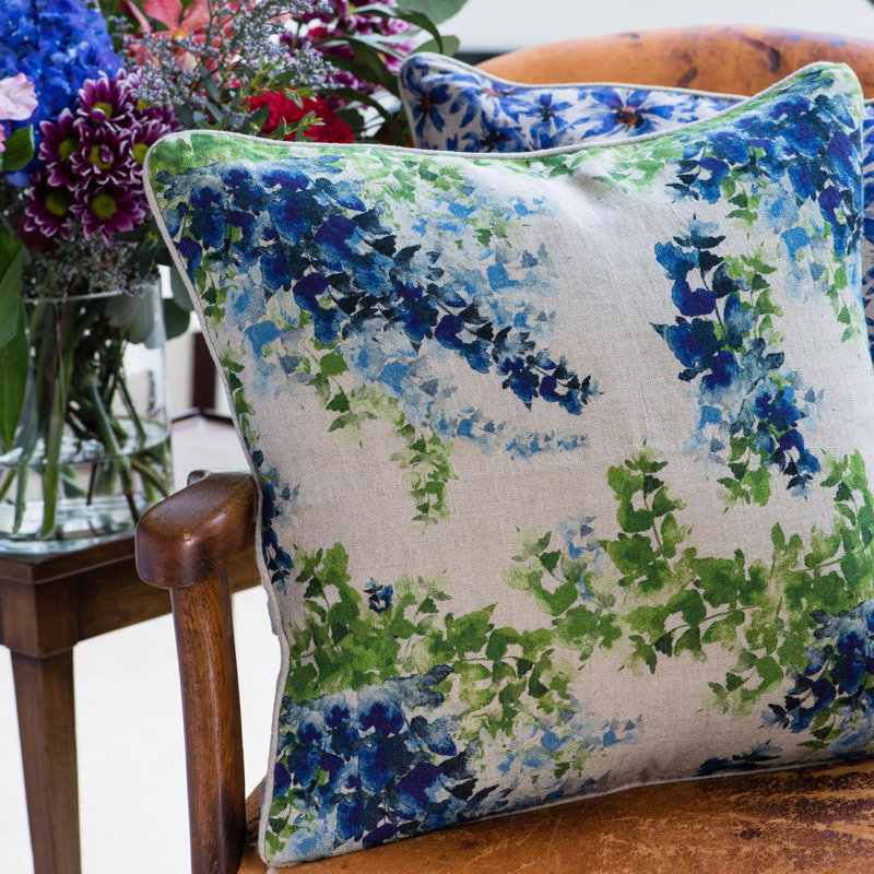 Organic Linen Pillow Cover, Wisteria Lane