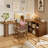 Light-walnut L-Shaped Solid Wood desks-107556337-107556338