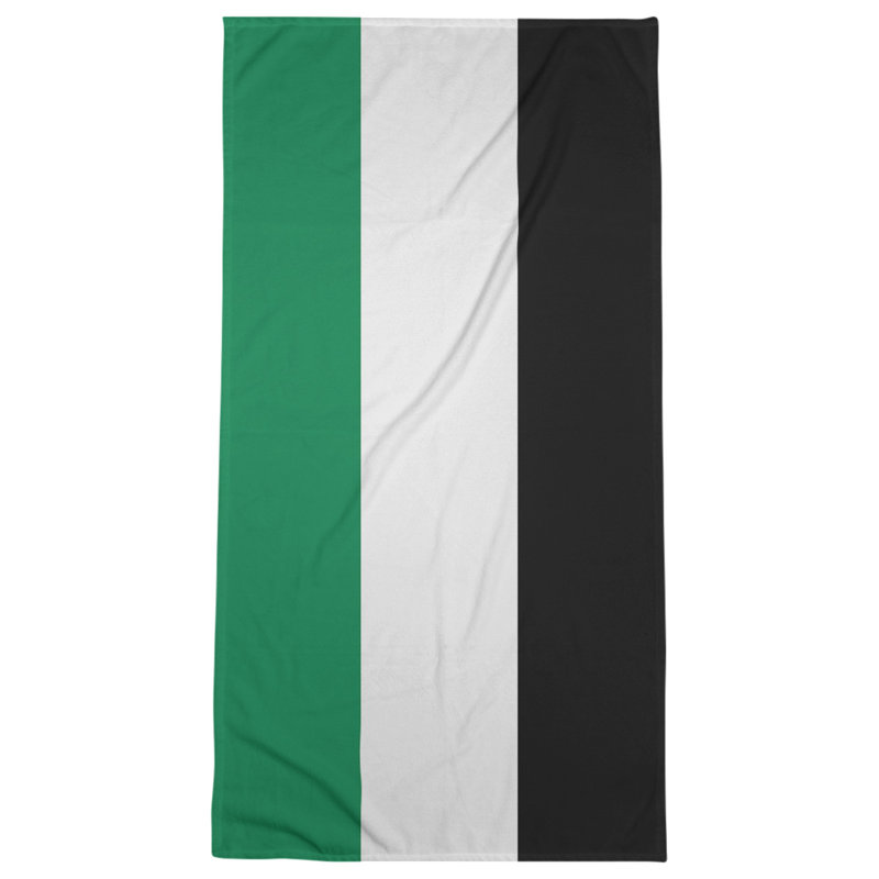 Lightweight Beach Towel, Green/White/Black