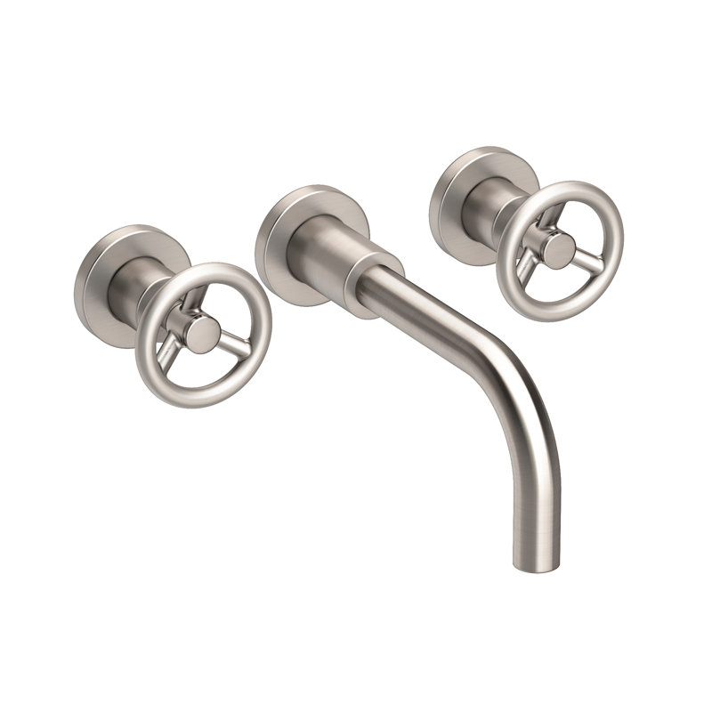 Slater Wall Mount Bathroom Faucet, Satin Nickel