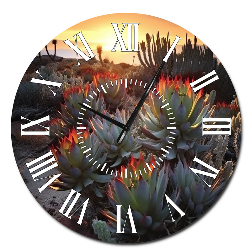 Horloge murale Succulent Desert Cactus, Surdimensionné