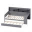 Lit de jour en bois avec tablettes de rangement-114556775
