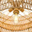 Lustre tambour 4 lumières en rotin naturel bohémien naturel tissé à la main à 2 niveaux