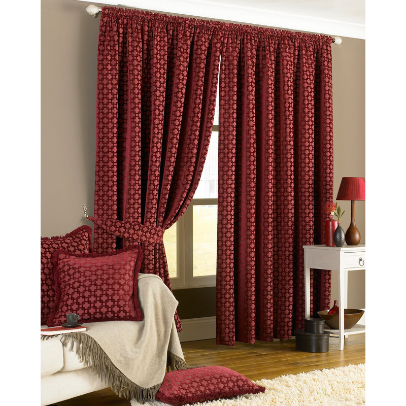 Belmont Room Darkening Curtain Pair, Claret, 229 W x 229 D cm