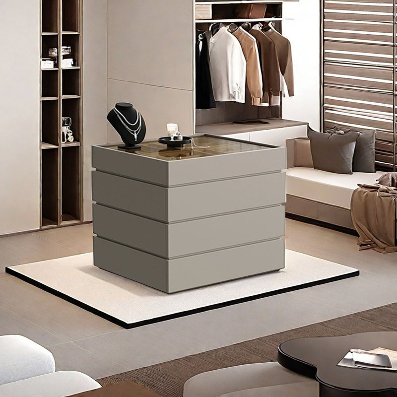 Simple Jewelry Storage Dresser Drawers Cabinet, Khaki