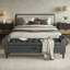 Banc de rangement en similicuir de 60 po et 67 po avec siège capitonné et accoudoirs roulés - parfait pour les chambres à coucher et les espaces polyvalents-1519770846-1531425871