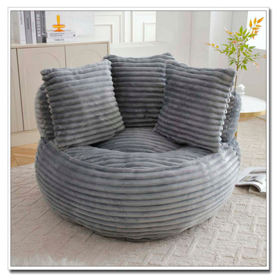 Grande chaise en velours côtelé avec bourre