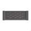 Banc repose-pieds carré avec accoudoirs carrés et garniture cloutée en velours moelleux gris anthracite
