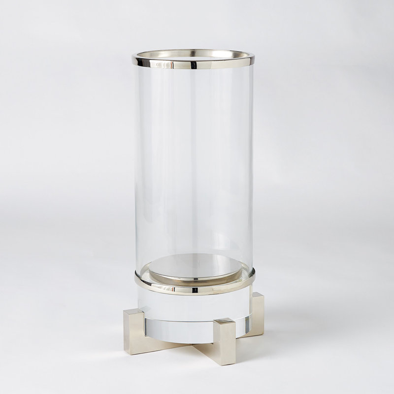 Cylindre ouragan avec rebord en nickel, H 18 po x l 9 po x P 9 po