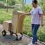 Chariot de 21 entrepôts - Chariot manuel avec double fonction. Capacité de 330 lb Corps en métal. Pour l'entrepôt, le jardin, la construction, utilisez des roues stables à 2 roues et 4 versions. Épicerie
