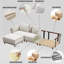 Canapé modulaire modulaire: canapé de luxe 121 pouces avec repose-pieds, 70% coussins rembourrés en duvet, amovible et lavable, canapé en lin ultra-doux, très grand canapé de salon blanc