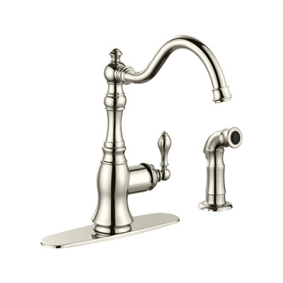 Single Handle Kitchen Faucet With Side Spray,2 Hole Or 4 Hole Installation,