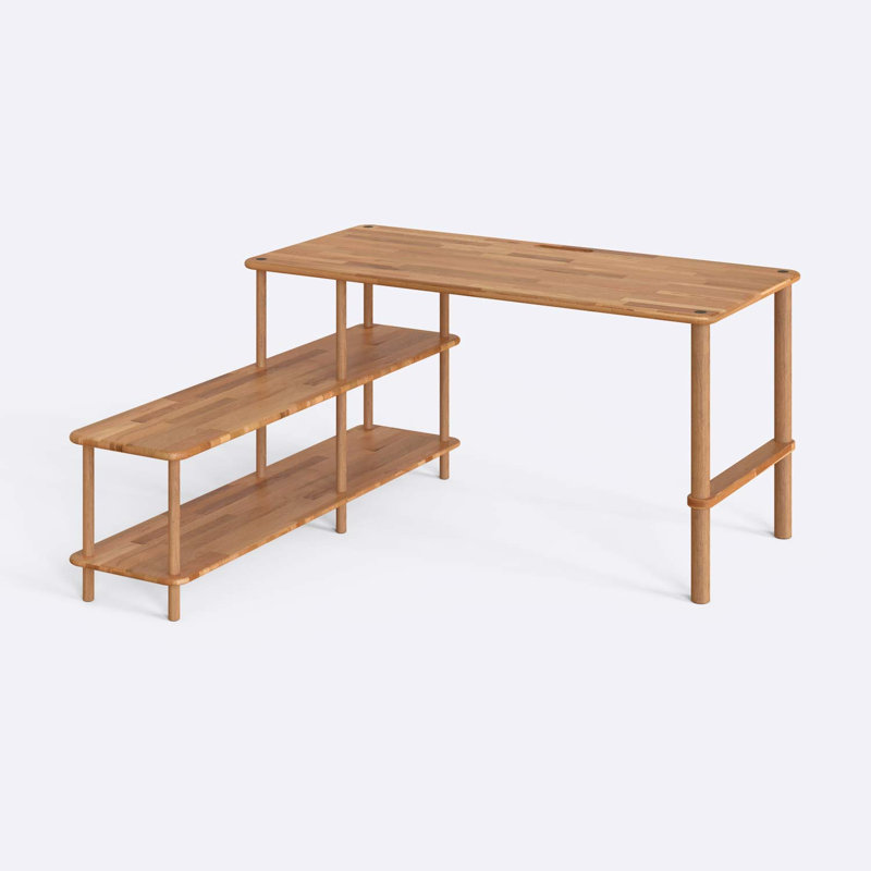 Poste de travail en bois massif Lewis pour petits espaces - élégant et fonctionnel, H 29,9 po x l 59 po x P 27,6 po