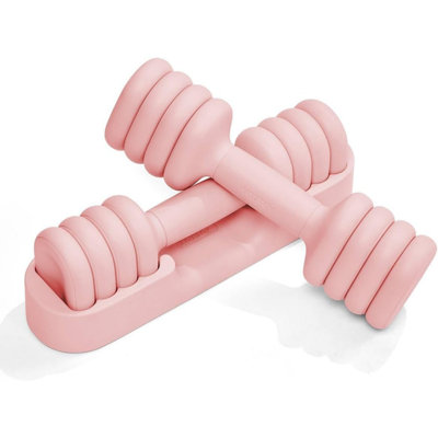 Adjustable Dumbbell Set Of 2, 4-In-1 Hand Weights For Women At Home, Compact Free Weights Dumbbells Set With Soft Grip And Base, 2-5 Lbs Each For Home