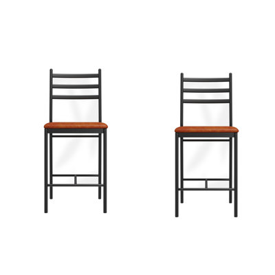 Bar Stools, Faux Leather Bar Chair With Back, Thick Cushion, Upholstered Counter Height Bar Stools by 17 Stories