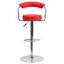 Tabouret de bar contemporain en vinyle réglable en hauteur avec accoudoirs et base en chrome-111236763-19920406-111236762