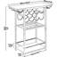 Support à vin autoportant à 5 niveaux avec porte-verres à pied, armoire de bar d'angle pour le rangement des bouteilles d'alcool et présentoir dans le bar, la cuisine ou le salon