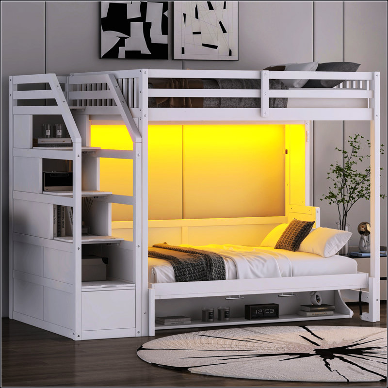  Lit mezzanine avec escalier de rangement