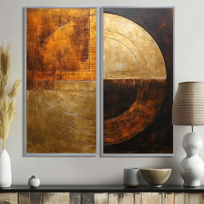Bronze Brilliance Symetry - Abstract Shapes Wall Art