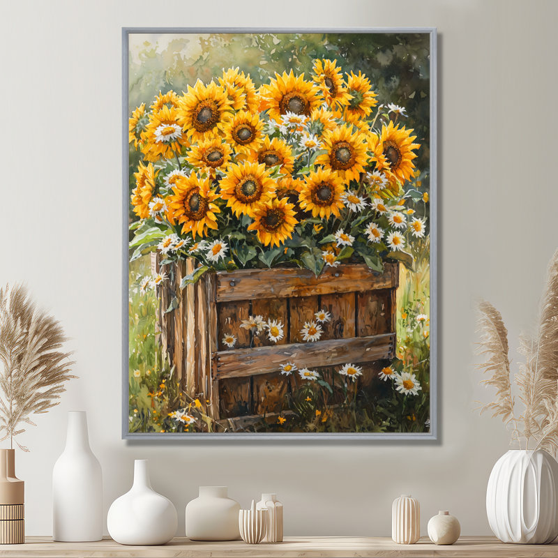 Bess - impressions murales florales, Argent argent, H 40 po x l 30 po, Impression encadrée flottante
