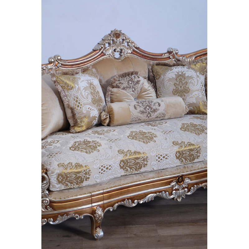 Saint Germain Velvet Sofa, Gold/Beige/Light Brown Velvet