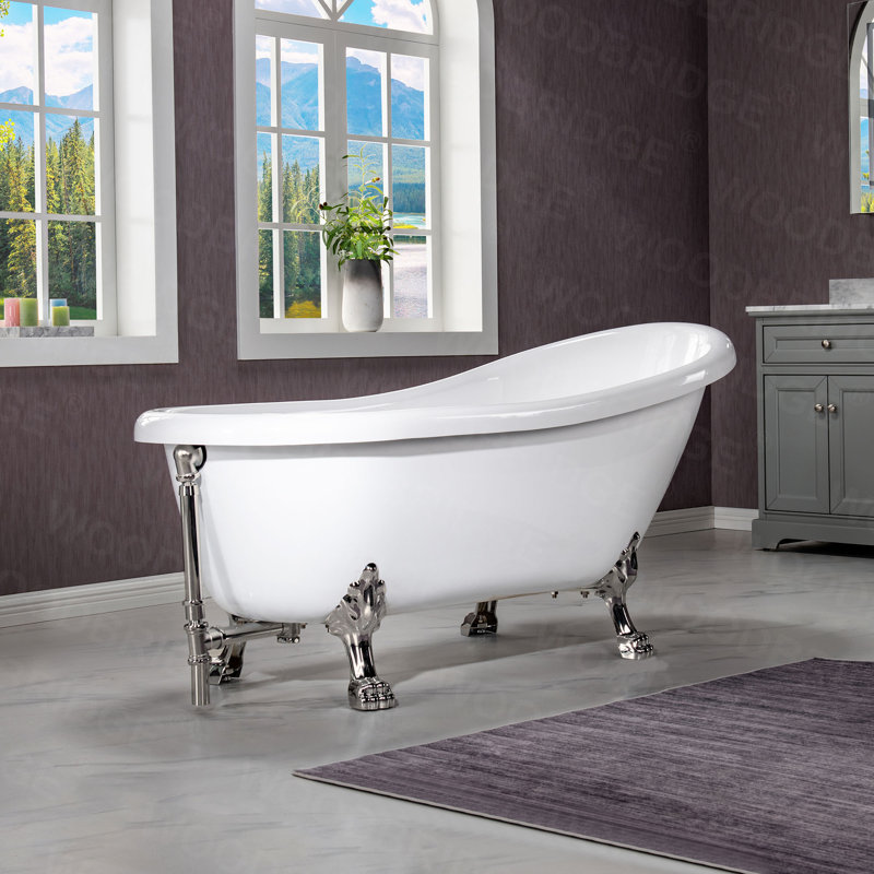 Baignoire sur pattes 67 "x 30", Nickel brossé