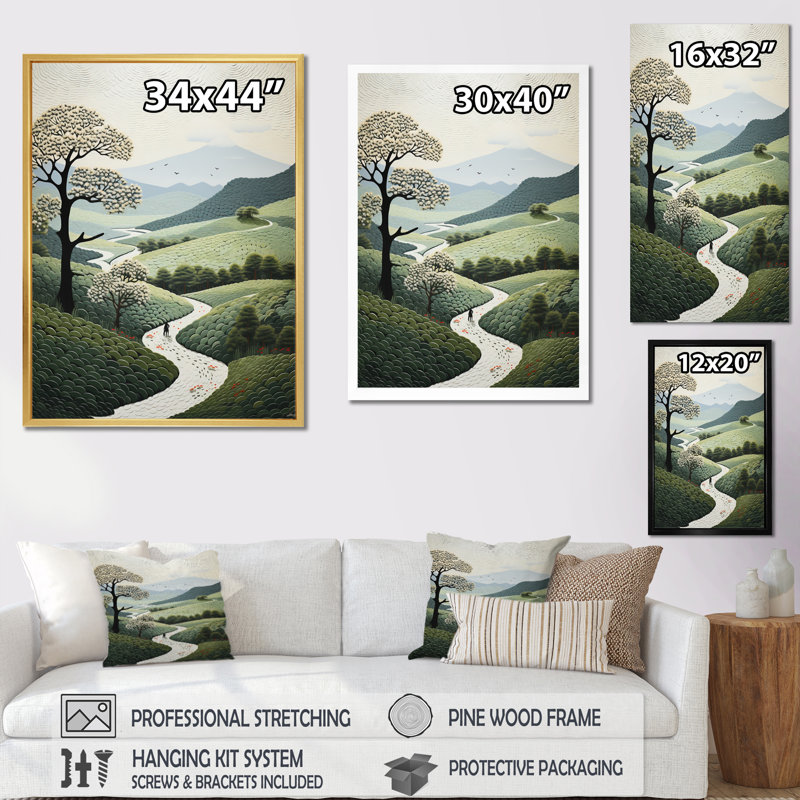 Audri Native Art Paysages sacrés I, H 40 po x l 30 po x P 1,5 po, Cadre flottant doré