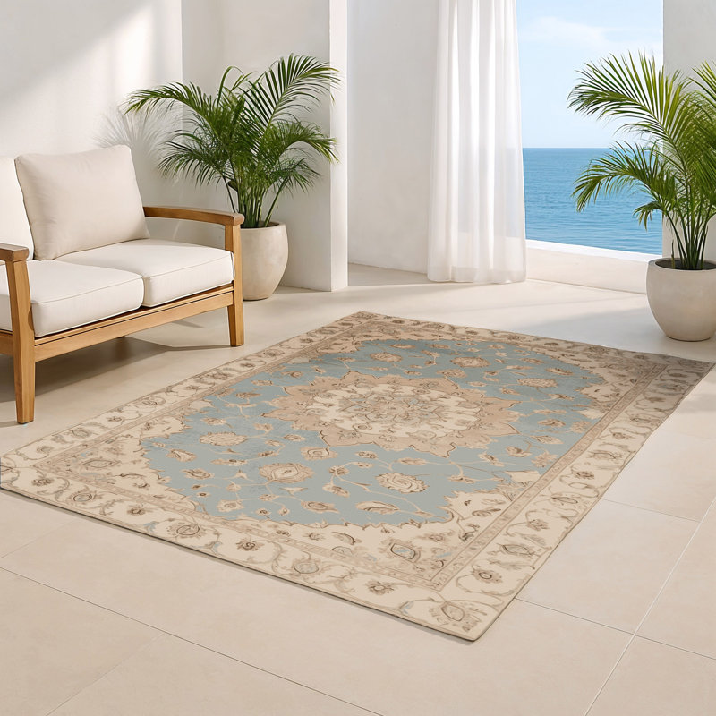 Tapis gris d'intérieur et d'extérieur Tabriz, Rectangle 4pi x 6 pi