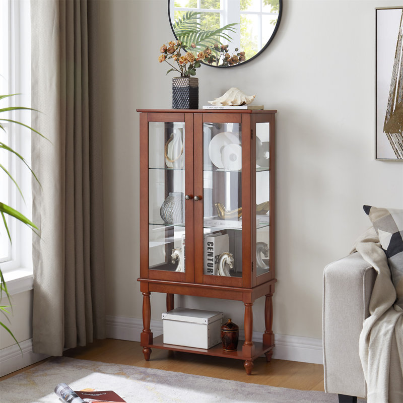 Vitrine lumineuse avec espace de rangement ouvert