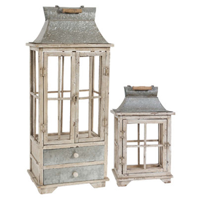 Ensemble de 2 lanternes en bois Borghese