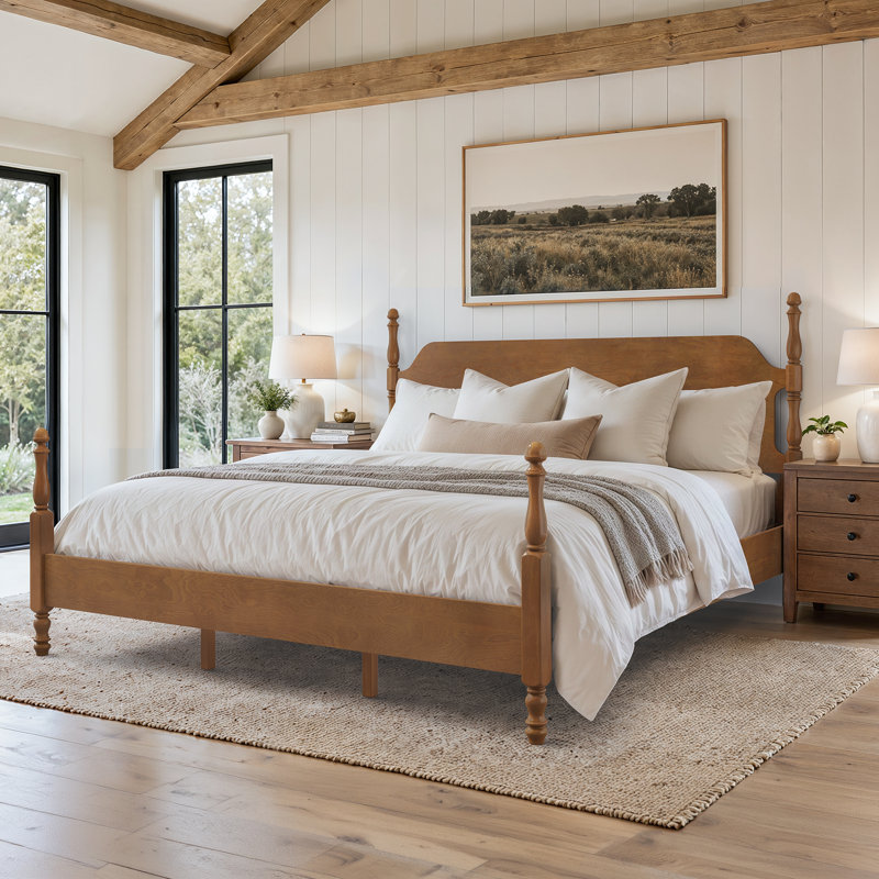 Lit en bois massif Theodore, King, Dark Wood