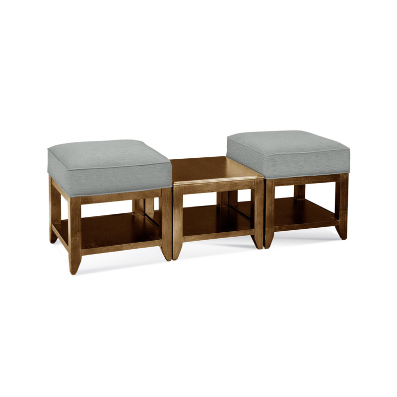 Elements Upholstered Cube Ottoman, Basic Navy; 0317-61, Havana