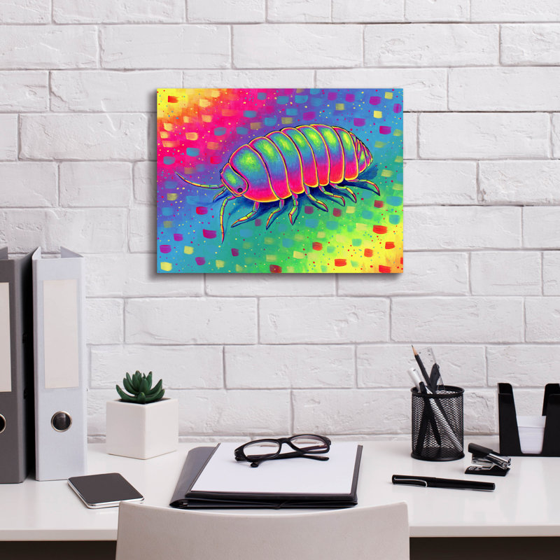 «Epop Graffiti», psychedelic isopod par Rebecca Wang, art mural sur toile, H 12 po x l 16 po x P 0,75 po